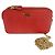 Prada Mini borsa a tracolla in Saffiano rosso con catena triangolare dorata e doppia zip - vista 2