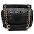 Tory Burch Bolsa de ombro Marion em couro acolchoado preto com corrente dourada