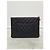 Chanel Clutch Medium Black Caviar CC Logo Silver Nero - vista 5