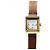Gucci Reloj de cuarzo cuadrado de doble correa, chapado en oro Castaño