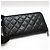 Chanel Portafoglio lungo classico in agnello nero con zip argentata - vista 4