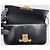 Céline Borsa a tracolla Claude in pelle di vitello lucida nera Nero - vista 7