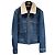 Tom Ford Giacca bomber in denim blu con shearling