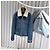 Tom Ford Giacca bomber in denim blu con shearling - vista 2