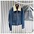 Tom Ford Giacca bomber in denim blu con shearling - vista 3