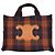 Céline Piccola Cabas in pelle di vitello con tessuto tartan Multicolore