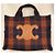 Céline Piccola Cabas in pelle di vitello con tessuto tartan Multicolore - vista 4