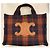 Céline Piccola Cabas in pelle di vitello con tessuto tartan Multicolore - vista 5