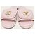 Chanel Mule e pantofola trapuntata in agnello rosa con chiusura a vite dorata - vista 6