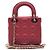 Mini borsa Lady Dior in cannage Christian Rosso - vista 3