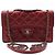 Chanel Borsa a tracolla e crossbody Classic Logo in agnello rosso ruthenium