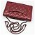 Chanel Borsa a tracolla e crossbody Classic Logo in agnello rosso ruthenium - vista 4