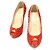 Christian Louboutin Scarpe Vendome con punta aperta e borchie per donna in vernice rossa Rosso