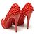 Christian Louboutin Scarpe Vendome con punta aperta e borchie per donna in vernice rossa Rosso - vista 5