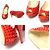 Christian Louboutin Scarpe Vendome con punta aperta e borchie per donna in vernice rossa Rosso - vista 6