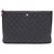 Chanel Clutch Black Caviar Gold CC Classic Large Nero