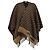 Fendi FF Logo Damen-Poncho aus Wolle und Kaschmir Braun