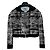 Prada Tweed-Kapuzenjacke mit Dreieckslogo vorne Braun