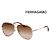 Salvatore Ferragamo Gafas de sol de lujo Boeing de metal con doble puente oversize Naranja