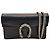 Gucci Mini borsa a tracolla Dionysus in pelle nera con cristalli e catena Nero