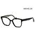 Armação de Óculos Moncler Luxo Quadrada Gatinho Acetato Preto Oversized