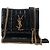 Saint Laurent Portafoglio con catena in vernice nera e catena dorata Nero