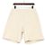 Prada Pantaloncini Bermuda in cotone avorio con logo dorato da uomo Bianco