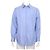 Gucci Camicia Oxford da uomo in cotone blu con doppio logo ricamato