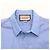 Gucci Camicia Oxford da uomo in cotone blu con doppio logo ricamato - vista 5
