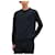 Hermès Crew Neck Pullover für Herren Marine Schwarz Tuch
