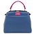 Borsa Tote e Borsa a Spalla Fendi Peekaboo Mini Blu - vista 3