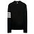 Thom Browne Cardigan de lã com listras diagonais caimento relaxado color block Preto - vista 2