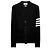 Thom Browne Cardigan de lã com listras diagonais caimento relaxado color block Preto - vista 6