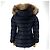 Chaqueta corta acolchada Moncler Clio de piel auténtica para mujer Negro - vista 5