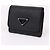 Saffiano Prada Portafoglio da donna con patta senza logo Triangle Nero - vista 4