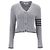 Thom Browne Baby Cable Crop Cardigan mit V-Ausschnitt Braun