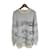 Louis Vuitton Oversized Wollstrick mit Intarsia-Note-Muster Silber