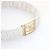 Chanel Cinturón de mujer de piel de cordero blanco con bandas Gold CC - vista 10
