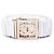Chanel Cinturón de mujer de piel de cordero blanco con bandas Gold CC - vista 3