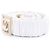 Chanel Cinturón de mujer de piel de cordero blanco con bandas Gold CC - vista 5