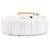 Chanel Cinturón de mujer de piel de cordero blanco con bandas Gold CC - vista 6