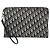 Dior Clutch con zip in jacquard Oblique beige e nero Marrone