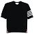 Thom Browne Diagonal gestricktes Kurzarm-Shirt aus Merinowolle Braun - Ansicht 9