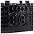 Chanel Borsa a mano Boston Bag Chocolate Bar Patent Black - vista 4