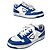 Prada Downtown Leder-Sneaker White Cobalt Blue Blau