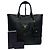 Prada Tote e Borsa a Spalla in Vitello Daino Nero - vista 9
