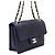 Chanel Bolso de hombro y bolso bandolera de piel de cordero con logotipo CC, Oro Champagne Azul - vista 2