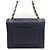 Chanel Bolso de hombro y bolso bandolera de piel de cordero con logotipo CC, Oro Champagne Azul - vista 3