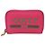 Gucci Cartera de tarjetas con cremallera rosa Front Web Logo
