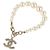Chanel Pulseira de pérolas e cristal CC banhada a ouro (Recibo de loja de departamentos) Dourado
